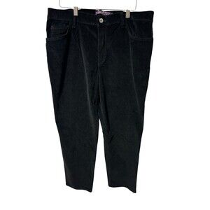 Gloria Vanderbilt Black Corduroy Pants Stretch Classic Fit Standard Rise Size 16